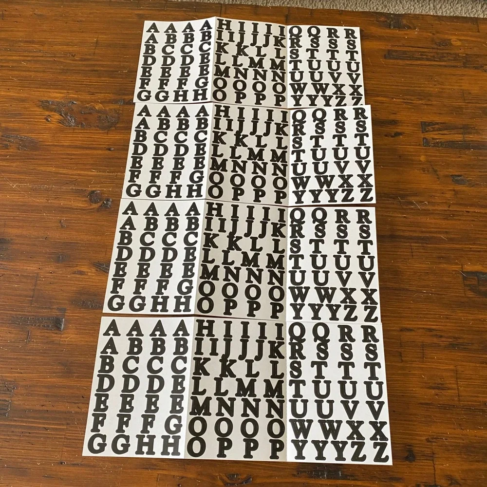 Creative Memories Black Alphabet Sticker Sheets Bold Uppercase Letters 4 Pack